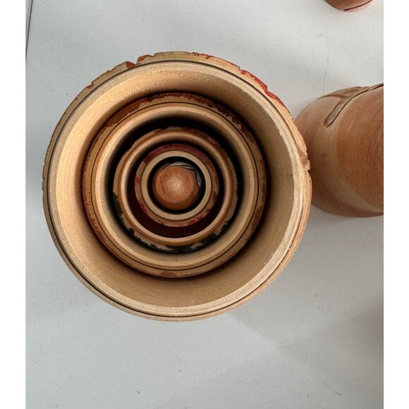 Vintage Russian Carved Wooden Noah's Ark Nesting Signed - Picture 7 of 9